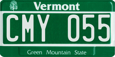 VT license plate CMY055