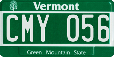 VT license plate CMY056