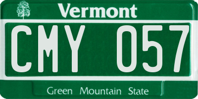 VT license plate CMY057