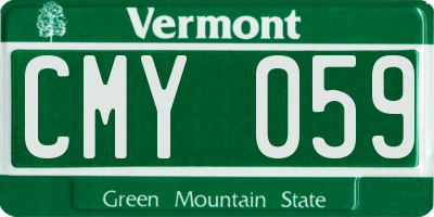 VT license plate CMY059