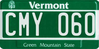 VT license plate CMY060