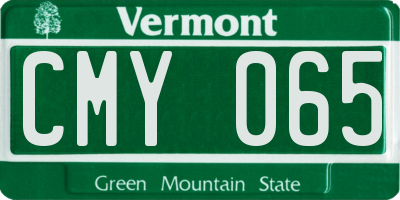 VT license plate CMY065