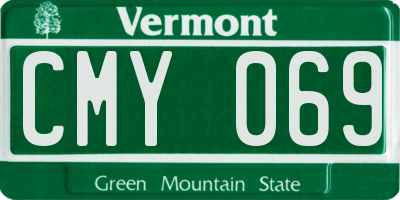 VT license plate CMY069