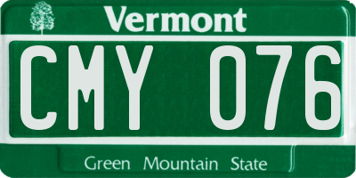 VT license plate CMY076