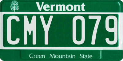 VT license plate CMY079