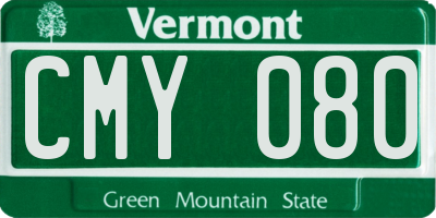 VT license plate CMY080