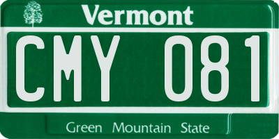 VT license plate CMY081