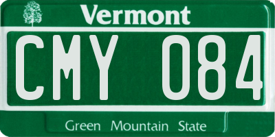 VT license plate CMY084