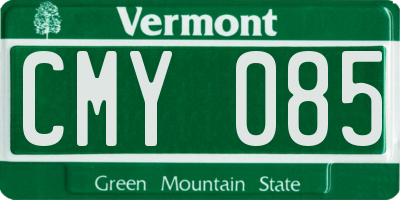 VT license plate CMY085