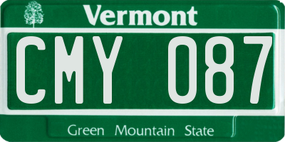 VT license plate CMY087