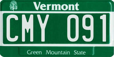 VT license plate CMY091