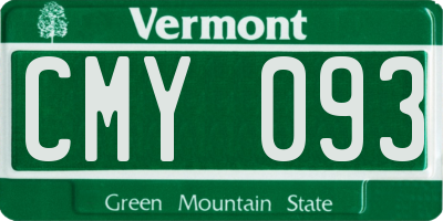 VT license plate CMY093