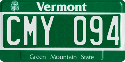 VT license plate CMY094