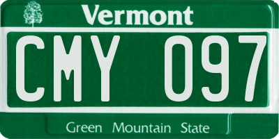 VT license plate CMY097