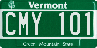 VT license plate CMY101