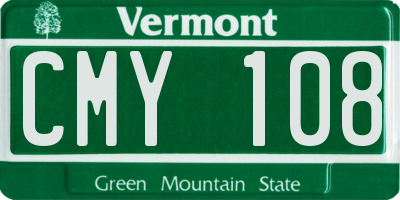 VT license plate CMY108