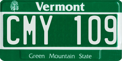 VT license plate CMY109