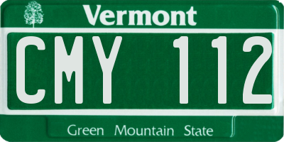VT license plate CMY112