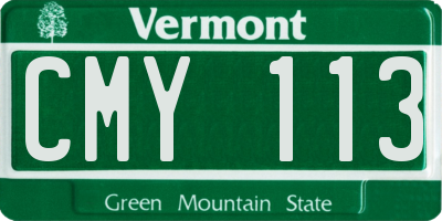 VT license plate CMY113