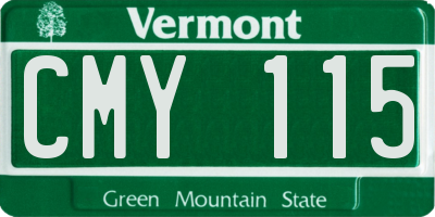 VT license plate CMY115