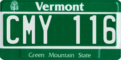 VT license plate CMY116