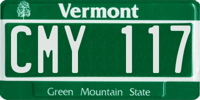 VT license plate CMY117