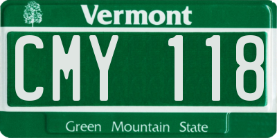 VT license plate CMY118