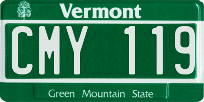 VT license plate CMY119