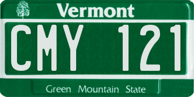 VT license plate CMY121