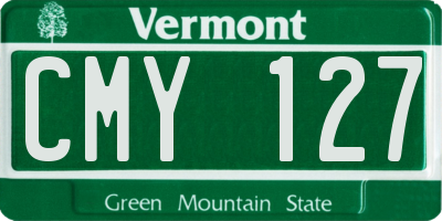 VT license plate CMY127
