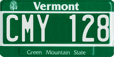 VT license plate CMY128