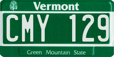 VT license plate CMY129