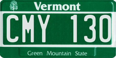 VT license plate CMY130