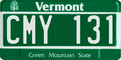 VT license plate CMY131