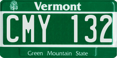 VT license plate CMY132