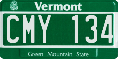 VT license plate CMY134