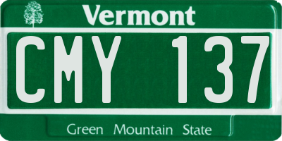 VT license plate CMY137