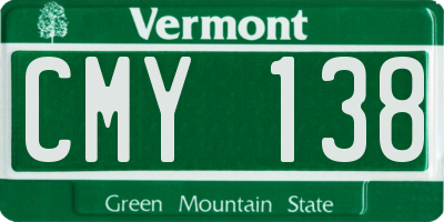 VT license plate CMY138