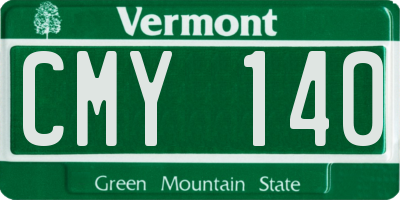 VT license plate CMY140