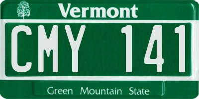VT license plate CMY141