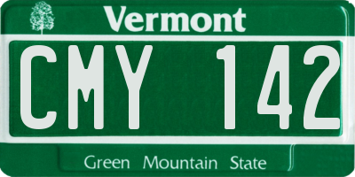 VT license plate CMY142