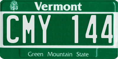VT license plate CMY144