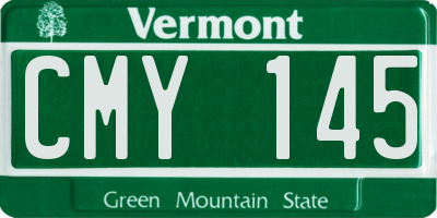 VT license plate CMY145