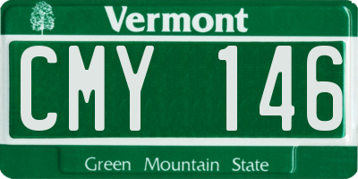 VT license plate CMY146