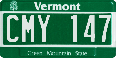 VT license plate CMY147