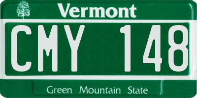 VT license plate CMY148
