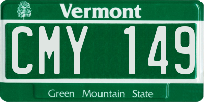VT license plate CMY149