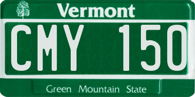 VT license plate CMY150