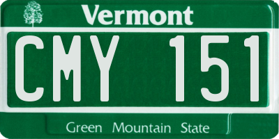 VT license plate CMY151