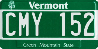 VT license plate CMY152